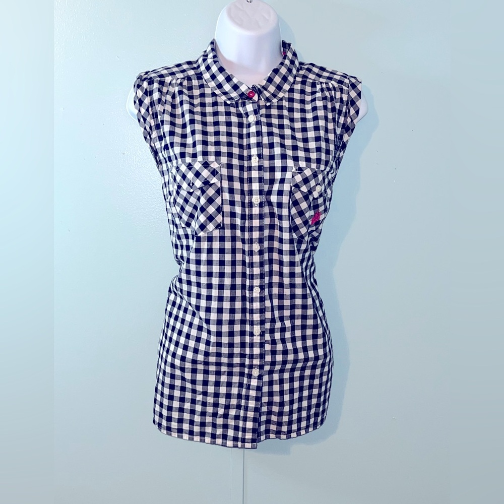 U. S. Polo Assn. Button Up Blue White Pink Size Xl‎